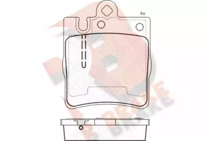 Комплект тормозных колодок R BRAKE RB1312-202