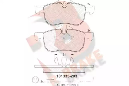 Комплект тормозных колодок R BRAKE RB1335