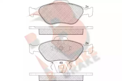 Комплект тормозных колодок R BRAKE RB1343