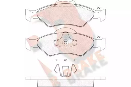 Комплект тормозных колодок R BRAKE RB1344