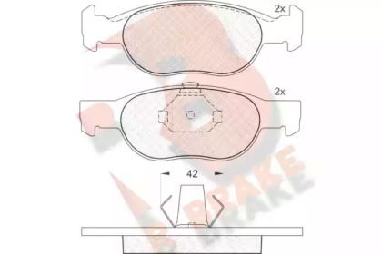 Комплект тормозных колодок R BRAKE RB1348