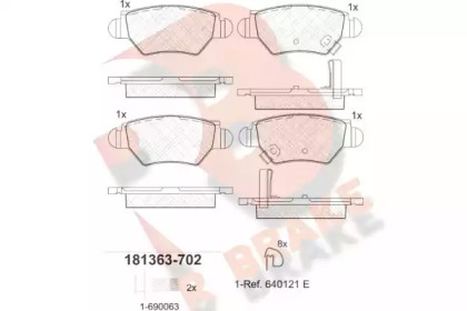 Комплект тормозных колодок R BRAKE RB1363-702