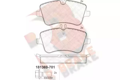 Комплект тормозных колодок R BRAKE RB1369-701