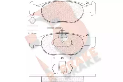 Комплект тормозных колодок R BRAKE RB1376