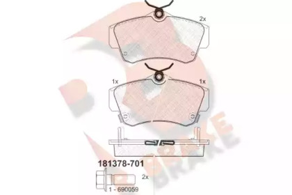 Комплект тормозных колодок R BRAKE RB1378-701