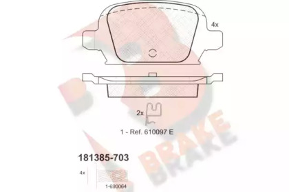 Комплект тормозных колодок R BRAKE RB1385-703