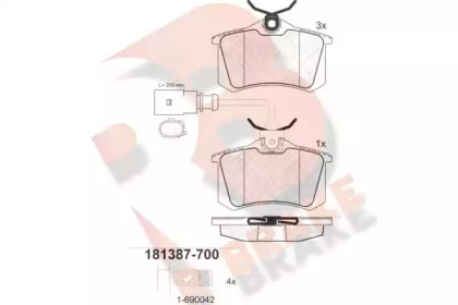 Комплект тормозных колодок R BRAKE RB1387-700