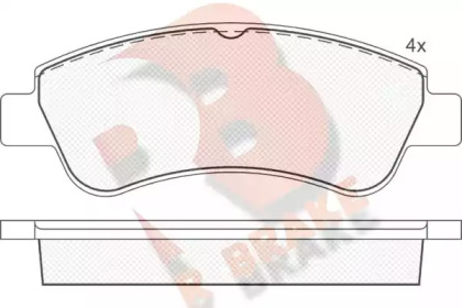 Комплект тормозных колодок R BRAKE RB1388