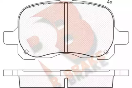 Комплект тормозных колодок R BRAKE RB1408