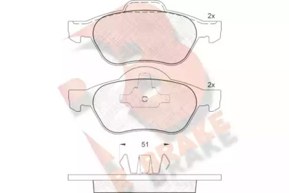 Комплект тормозных колодок R BRAKE RB1431