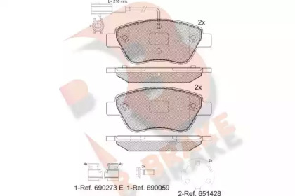 Комплект тормозных колодок R BRAKE RB1444-208