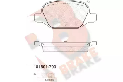 Комплект тормозных колодок R BRAKE RB1501-703