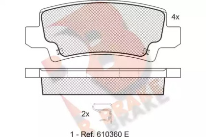 Комплект тормозных колодок R BRAKE RB1514