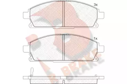 Комплект тормозных колодок R BRAKE RB1521-200