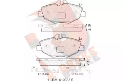 Комплект тормозных колодок R BRAKE RB1527