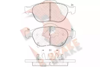 Комплект тормозных колодок R BRAKE RB1556