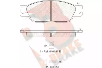 Комплект тормозных колодок R BRAKE RB1561