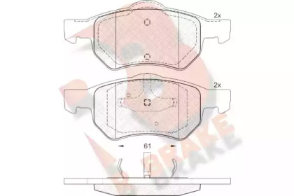 Комплект тормозных колодок R BRAKE RB1586