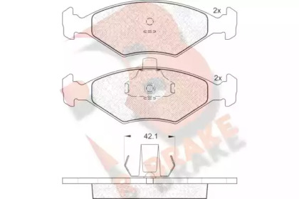 Комплект тормозных колодок R BRAKE RB1596