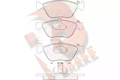 Комплект тормозных колодок R BRAKE RB1601