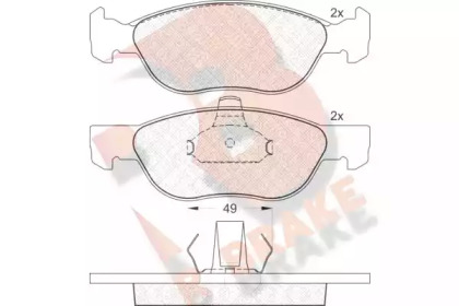 Комплект тормозных колодок R BRAKE RB1602