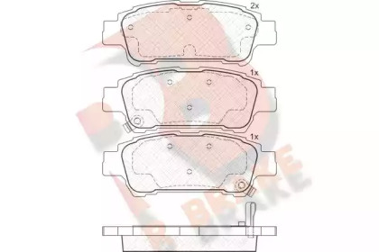 Комплект тормозных колодок R BRAKE RB1608