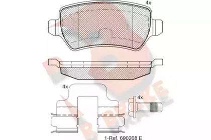 Комплект тормозных колодок R BRAKE RB1622-204