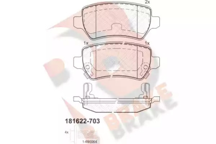 Комплект тормозных колодок R BRAKE RB1622-703