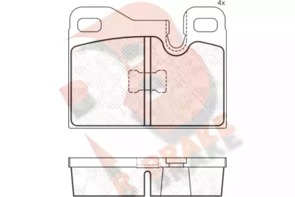 Комплект тормозных колодок R BRAKE RB1624