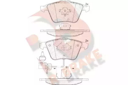 Комплект тормозных колодок R BRAKE RB1654