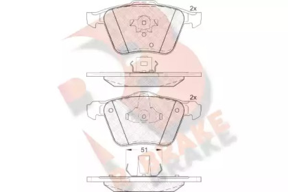 Комплект тормозных колодок R BRAKE RB1655