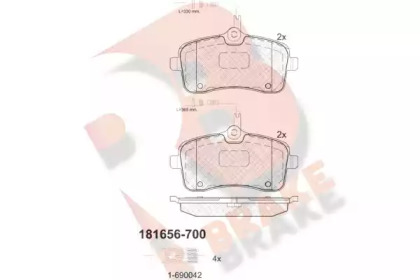 Комплект тормозных колодок R BRAKE RB1656-700