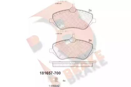 Комплект тормозных колодок R BRAKE RB1657-700