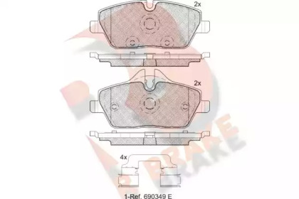 Комплект тормозных колодок R BRAKE RB1662-200