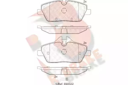 Комплект тормозных колодок R BRAKE RB1662-202