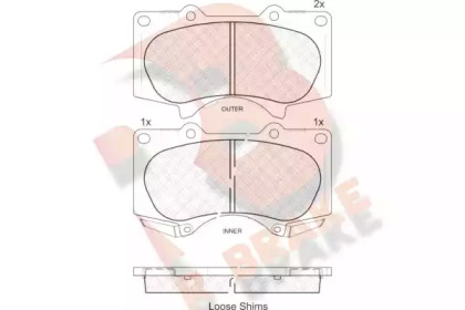 Комплект тормозных колодок R BRAKE RB1665