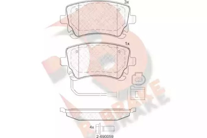 Комплект тормозных колодок R BRAKE RB1674-203