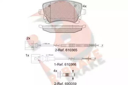 Комплект тормозных колодок R BRAKE RB1674-208