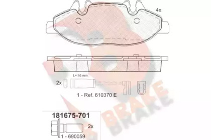 Комплект тормозных колодок R BRAKE RB1675-701