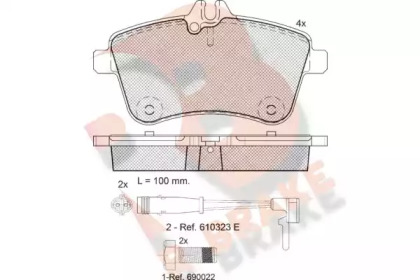 Комплект тормозных колодок R BRAKE RB1677-700