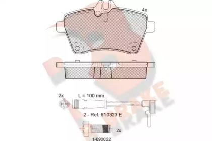 Комплект тормозных колодок R BRAKE RB1678-700