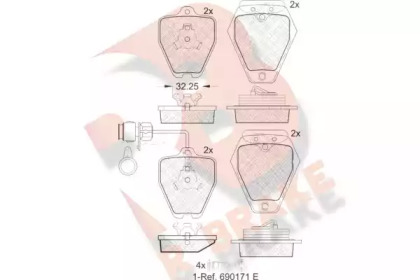 Комплект тормозных колодок R BRAKE RB1691