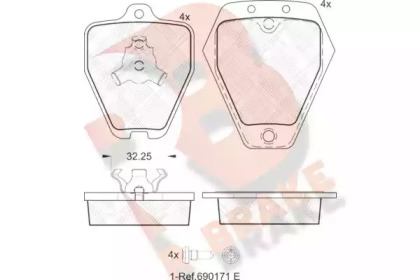 Комплект тормозных колодок R BRAKE RB1692