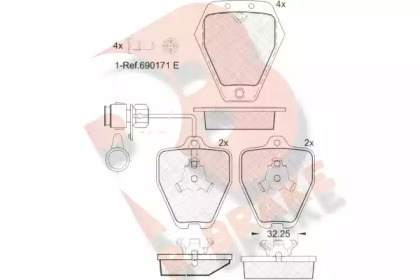 Комплект тормозных колодок R BRAKE RB1693