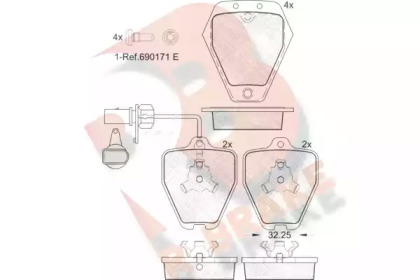 Комплект тормозных колодок R BRAKE RB1694