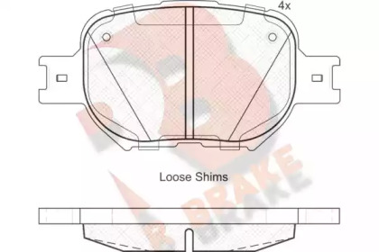 Комплект тормозных колодок R BRAKE RB1704