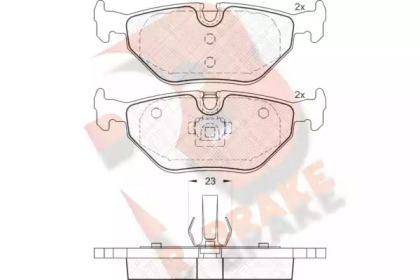 Комплект тормозных колодок, дисковый тормоз R BRAKE RB1707