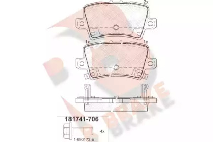 Комплект тормозных колодок R BRAKE RB1741-706