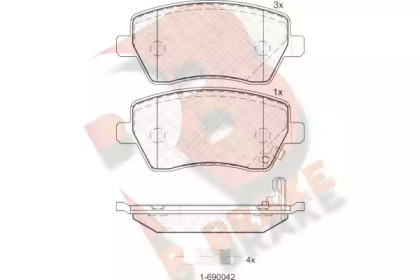 Комплект тормозных колодок R BRAKE RB1748