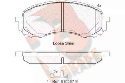 Комплект тормозных колодок R BRAKE RB1800